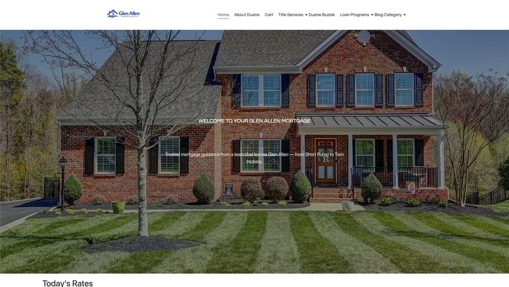 Screenshot of Glen Allen Mortgage by Duane Buziak website